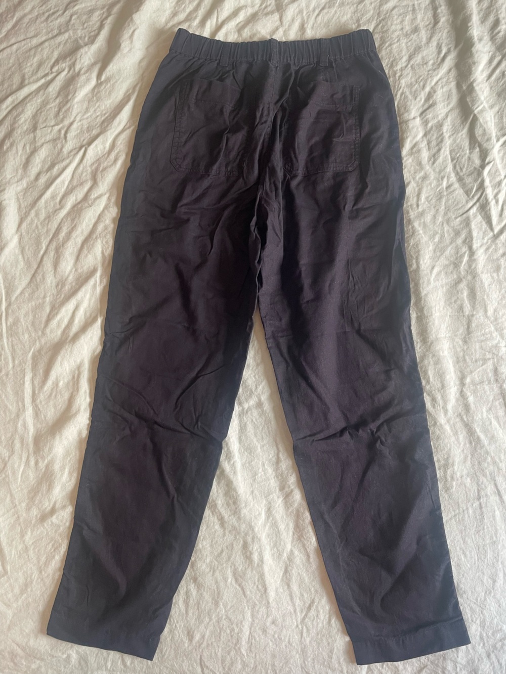 Uniqlo Women's Black Elastic Waist Straight Trousers